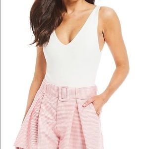 nwot GB V Neck White Ribbed Bodysuit